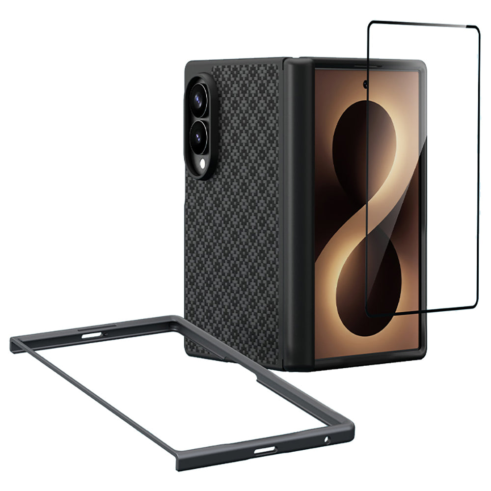 Galaxy Z Fold 8 Benks ArmorPro ArmorGrid Grand Combo Üçlü Aksesuar Seti (Ön Arka Kevlar Karbon Kapak + Ekran Koruyucu)