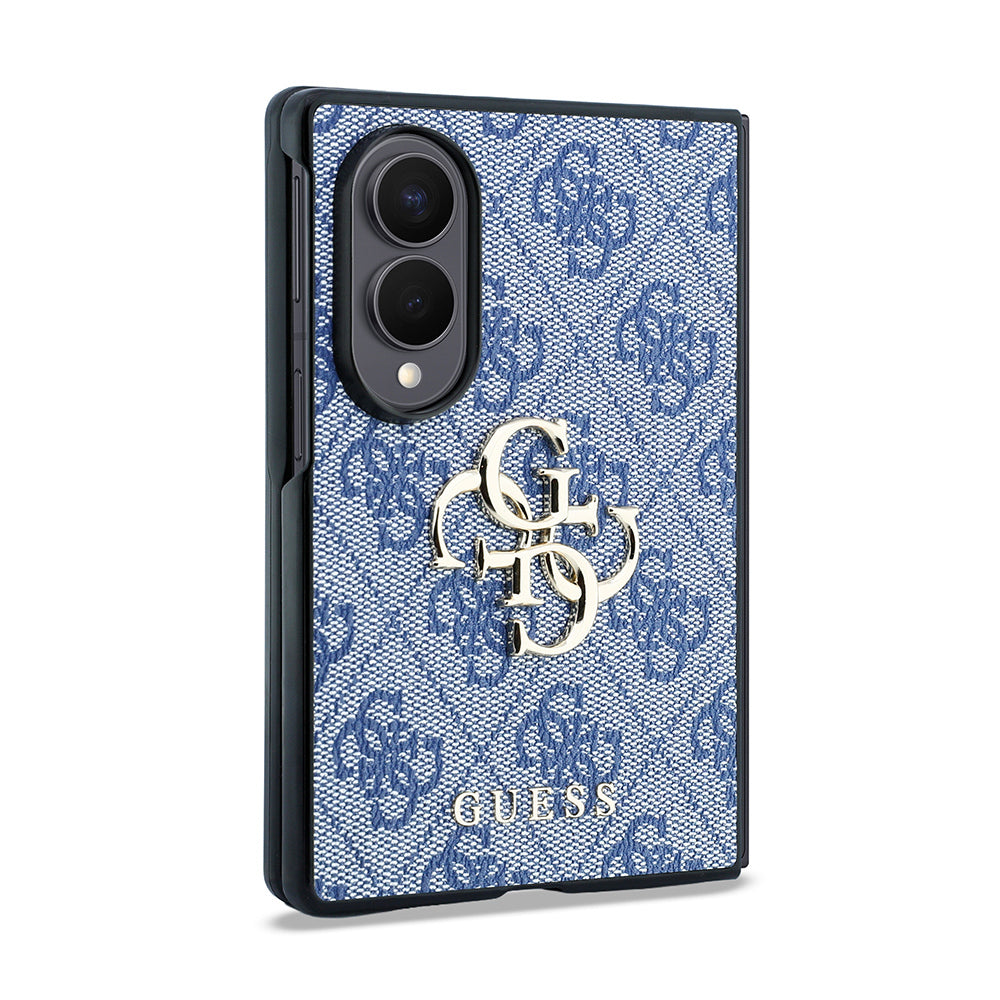 Galaxy Z Fold 8 Kılıf Guess Orjinal Lisanslı 4G Desenli Metal Büyük 4G ve Yazı Logolu Kapak