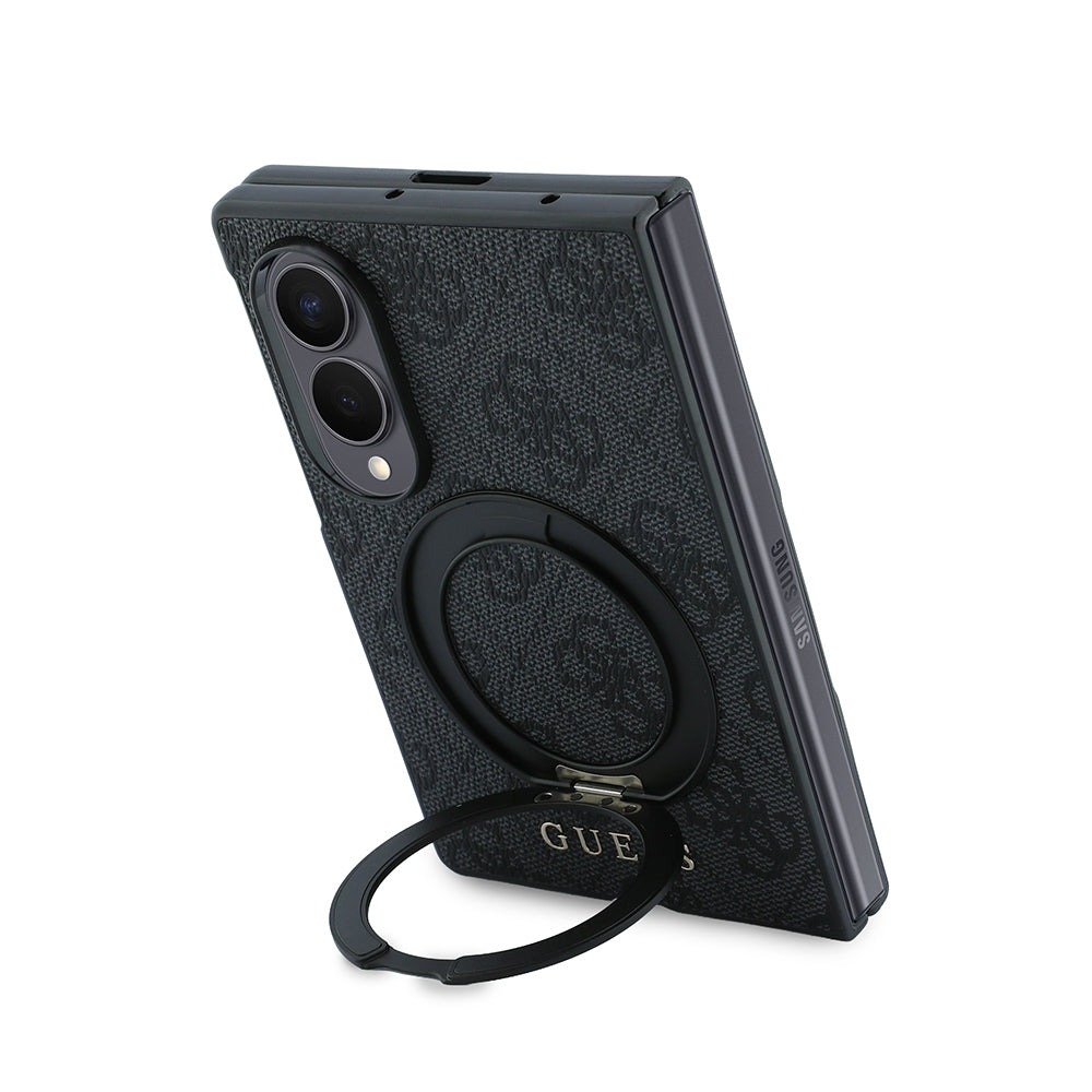 Galaxy Z Fold 8 Kılıf Guess Orjinal Lisanslı M-safe Şarj Özellikli 360 Derece Dönebilen Standlı PU Metal Logolu Kapak