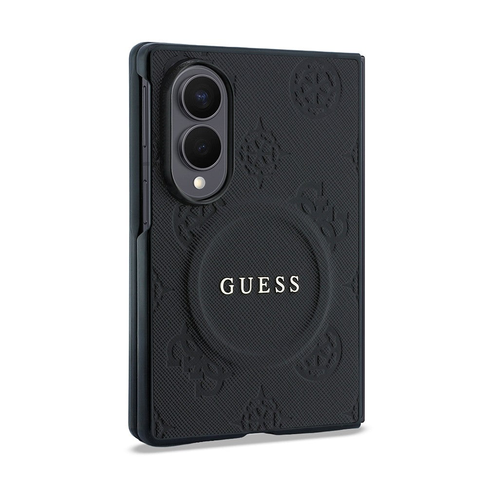 Galaxy Z Fold 8 Kılıf Guess Orjinal Lisanslı M-safe Şarj Özellikli Peony Sıcak Baskılı Klasik Yazı Logolu Saffiano Kapak