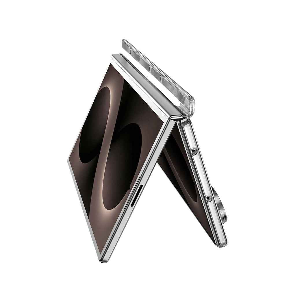 Galaxy Z Fold 8 Kılıf M-safe Şarj Özellikli Transparan Sert PC Wlons Pita Standlı Kapak