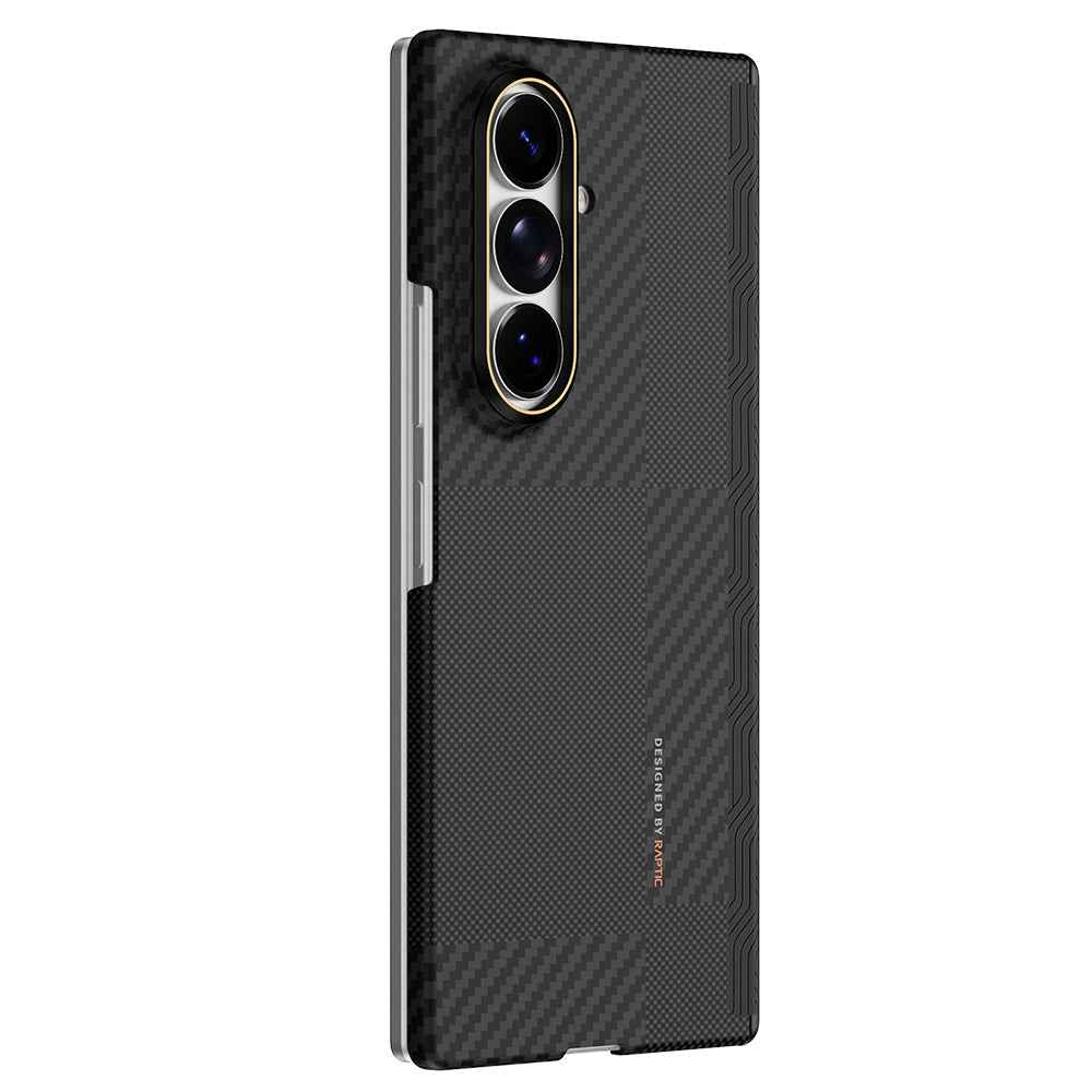 Galaxy Z Fold 8 Ultra Kılıf M-safe Şarj Özellikli Metal Kamera Çerçeveli Raptic Aramid SkinPro Serisi Karbon Kapak