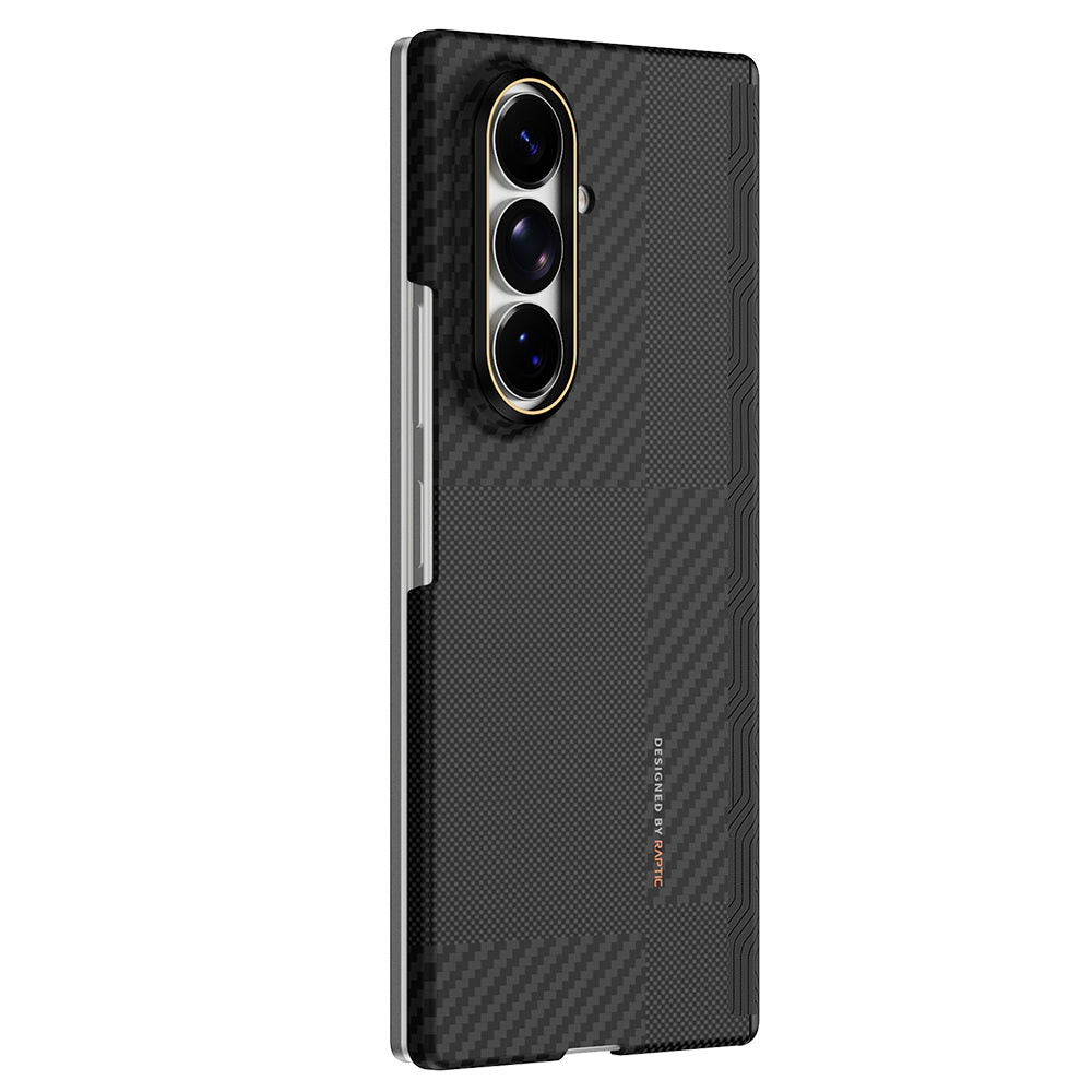 Galaxy Z Fold 8 Ultra Kılıf M-safe Şarj Özellikli Metal Kamera Çerçeveli Raptic Aramid SkinPro Serisi Karbon Kapak
