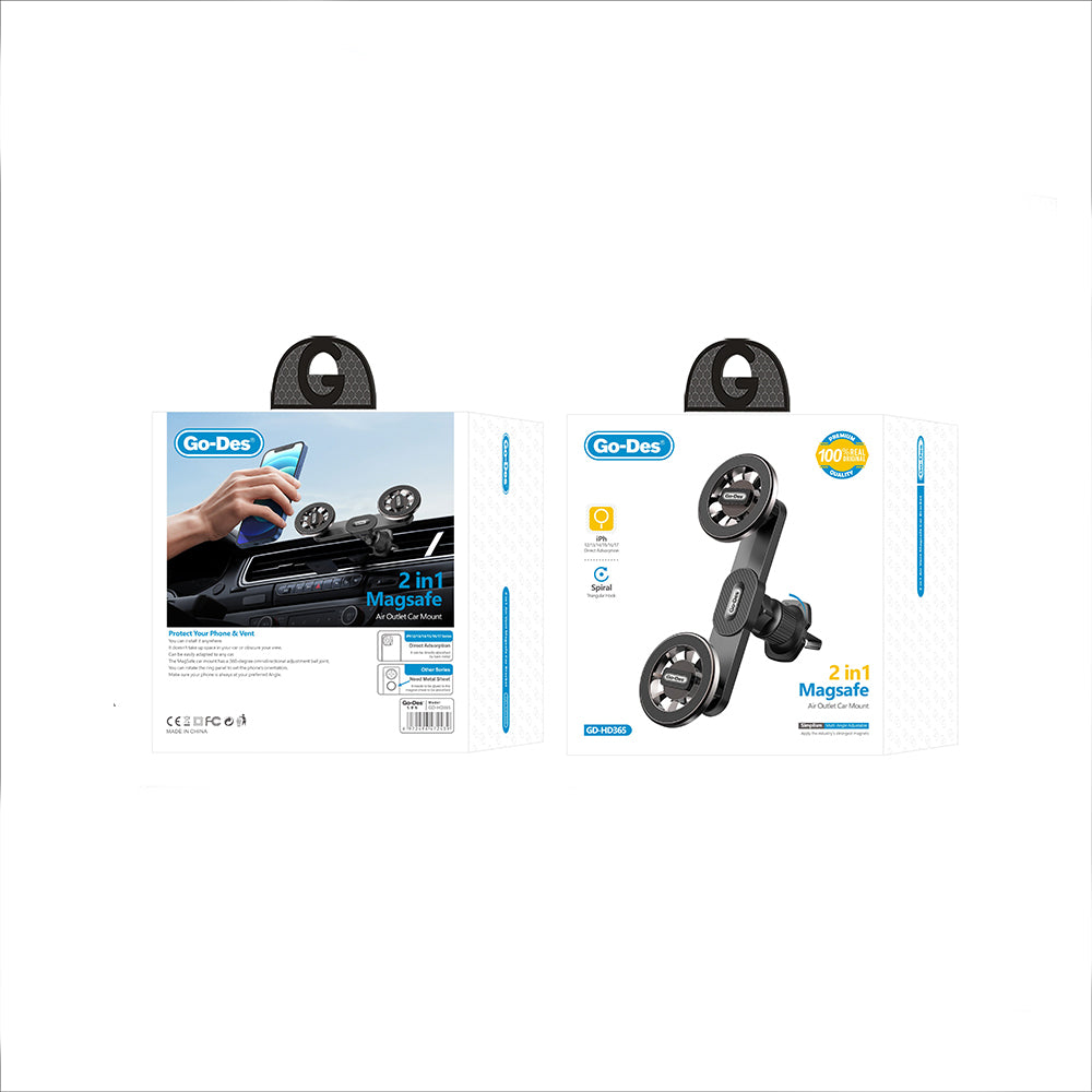 Go Des GD-HD365 Havalandırma Tasarım 2in1 Magnetik Araç Telefon Tutucu