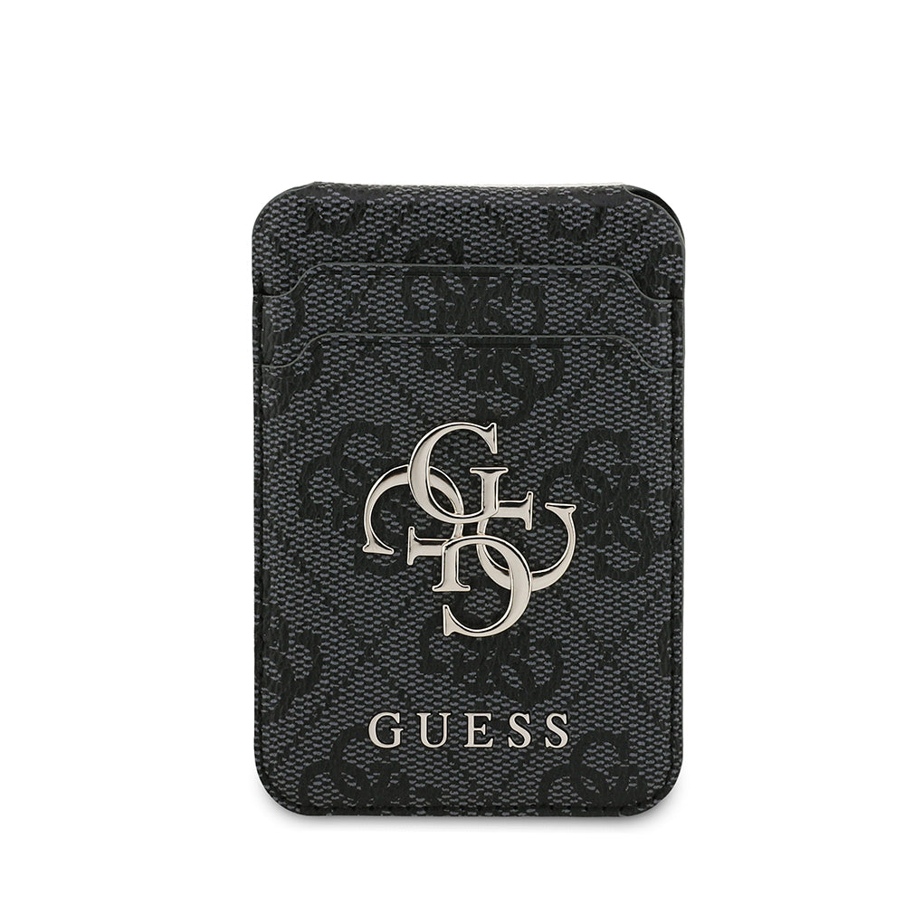 Guess Orjinal Lisanslı PU Deri 4G Desenli Metal Büyük 4G ve Yazı Logolu Standlı Magnetik Kartlık