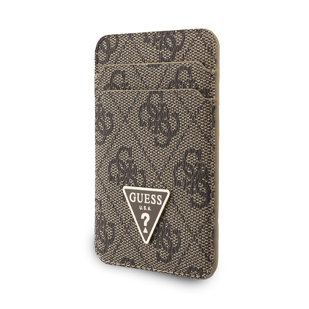 Guess Orjinal Lisanslı 2in1 Bilek Askı İpli 4G Desenli Metal Üçgen Logolu Magnetik Kartlık