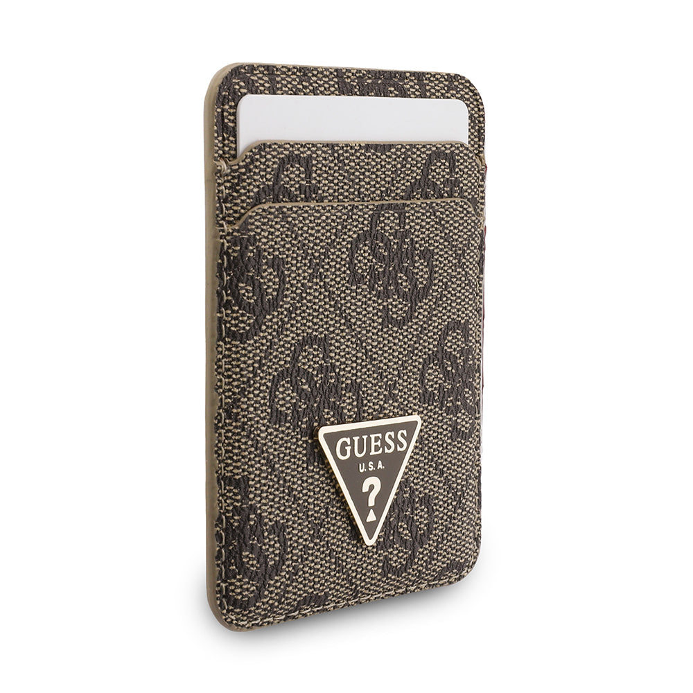 Guess Orjinal Lisanslı 2in1 Bilek Askı İpli 4G Desenli Metal Üçgen Logolu Magnetik Kartlık