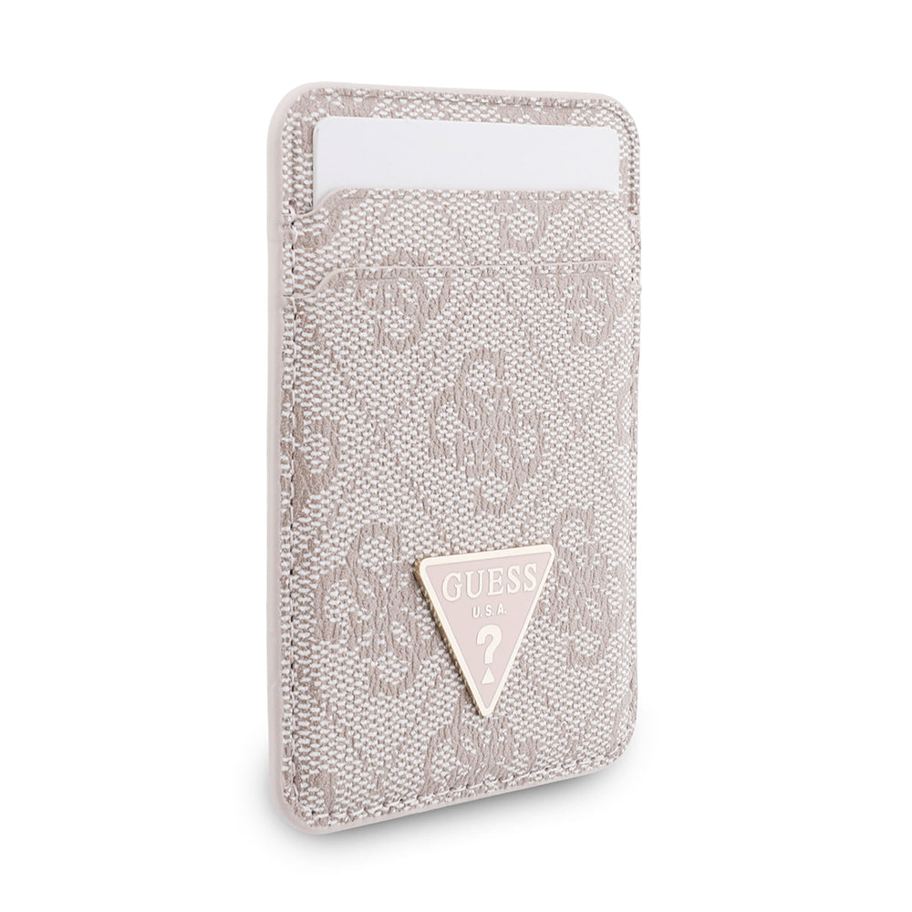 Guess Orjinal Lisanslı 2in1 Bilek Askı İpli 4G Desenli Metal Üçgen Logolu Magnetik Kartlık