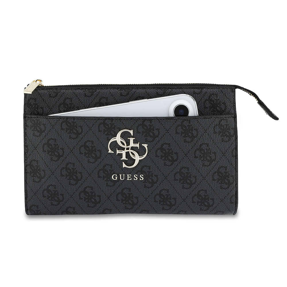 Guess Orjinal Lisanslı 4G Desenli Büyük Metal Logolu Omuz Askılı El Çantası