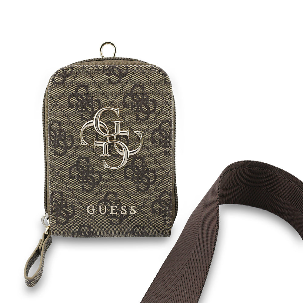 Guess Orjinal Lisanslı 4G Desenli Büyük Metal Logolu Omuz Askılı Purse El Çantası