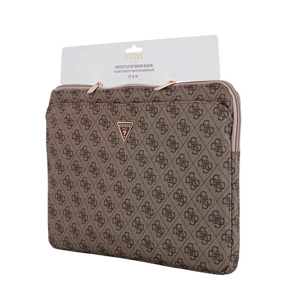 Guess Orjinal Lisanslı 4G Desenli Üçgen Logolu 14 inç Laptop Çantası
