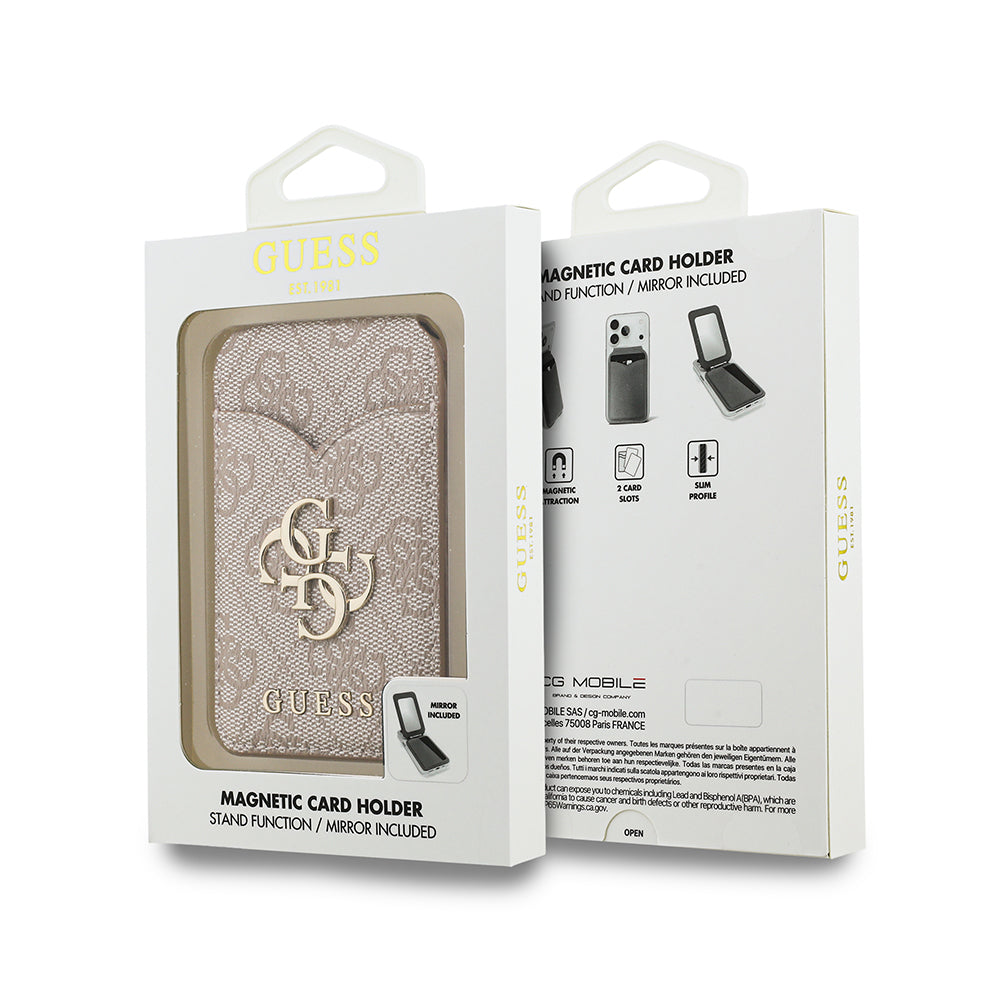 Guess Orjinal Lisanslı Aynalı Metal Büyük 4G Logolu Standlı Magnetik Kartlık