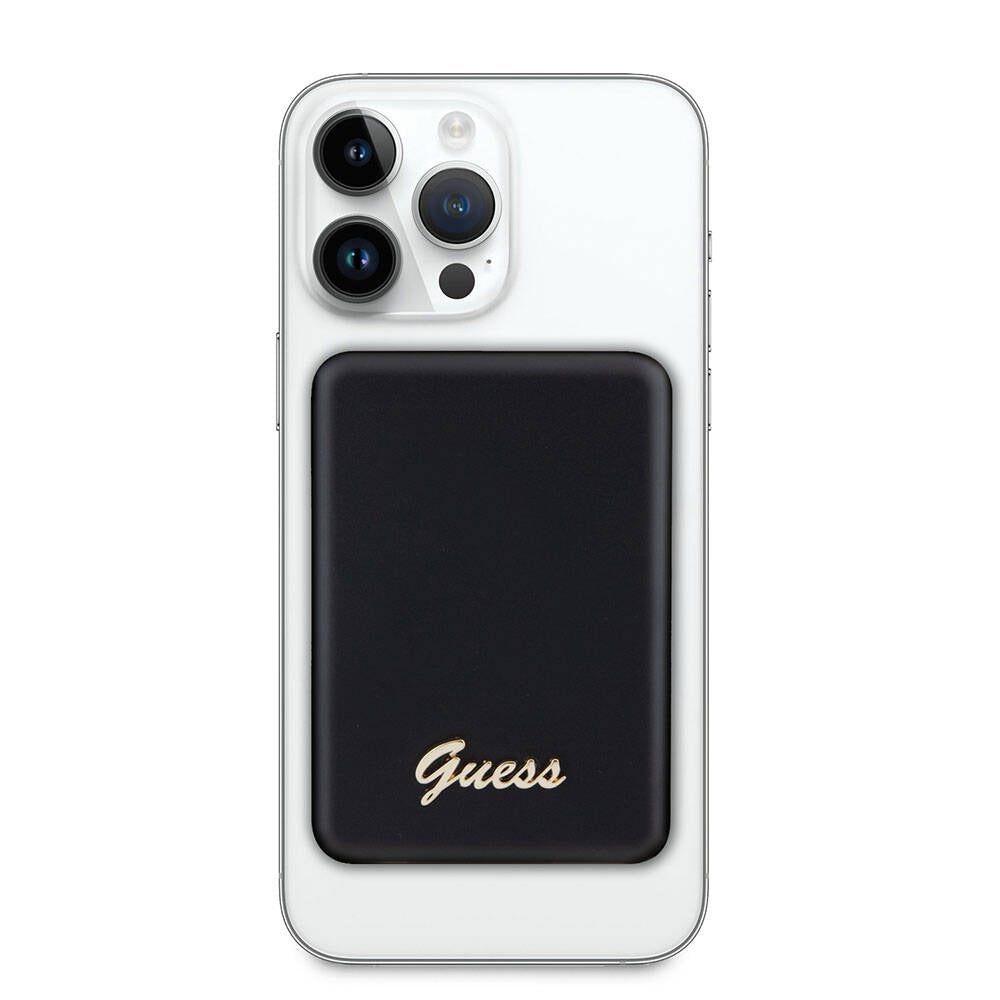 Guess Orjinal Lisanslı M-safe Şarj Özellikli Metal Yazı Logolu Powerbank 5000mAh 15W