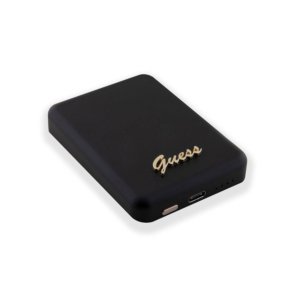 Guess Orjinal Lisanslı M-safe Şarj Özellikli Metal Yazı Logolu Powerbank 5000mAh 15W