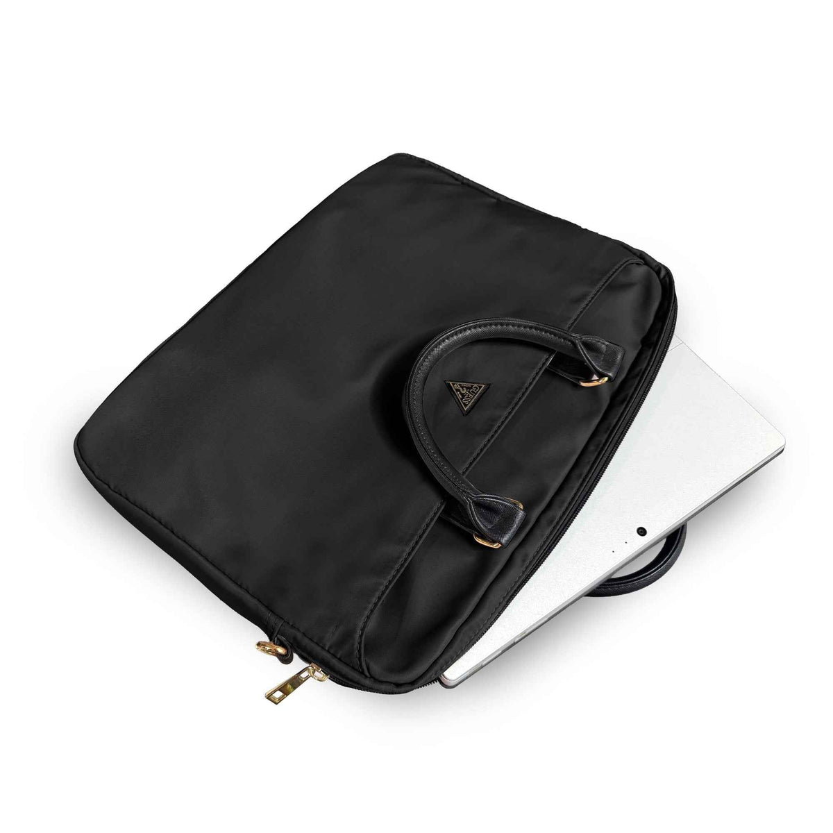 Guess Orjinal Lisanslı Naylon Kumaş Metal Üçgen Logolu Omuz Askılı 15-16 inç Laptop Çantası