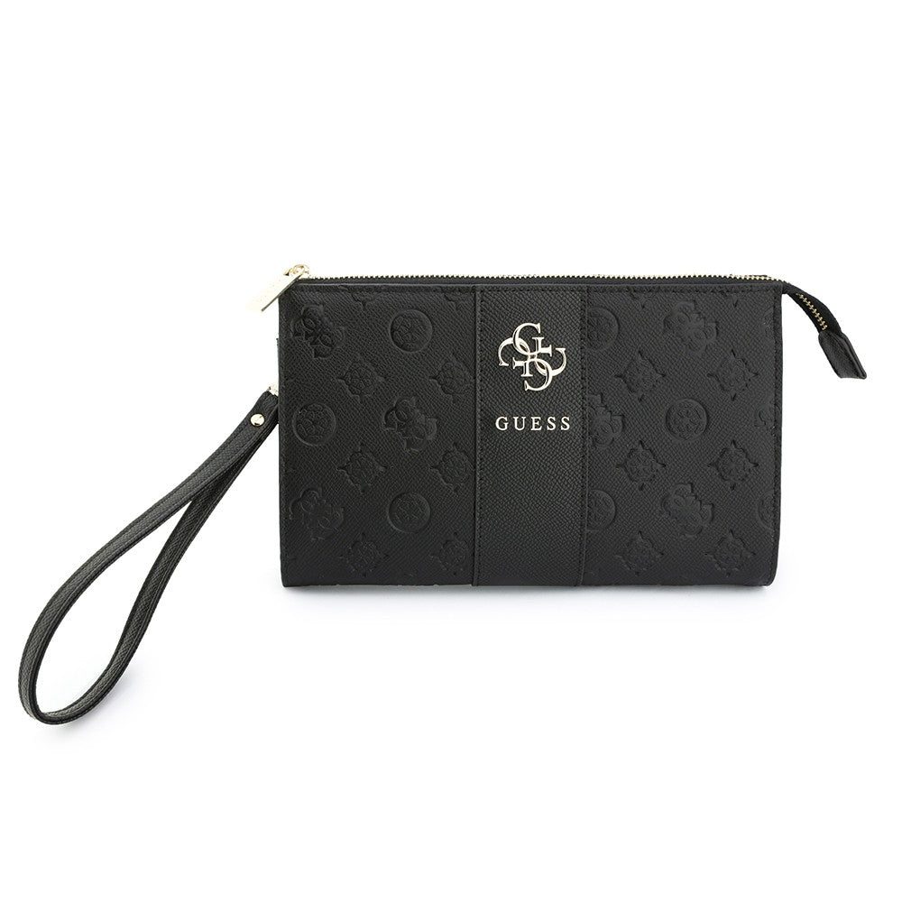 Guess Orjinal Lisanslı Peony ve 4G Desenli Şerit Detaylı Metal Logolu Omuz Askılı El Çantası