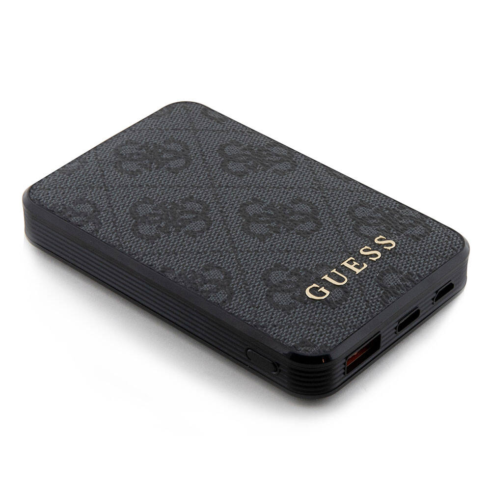Guess Orjinal Lisanslı PU Deri 4G Desenli Metal Yazı Logolu Powerbank 5000mAh