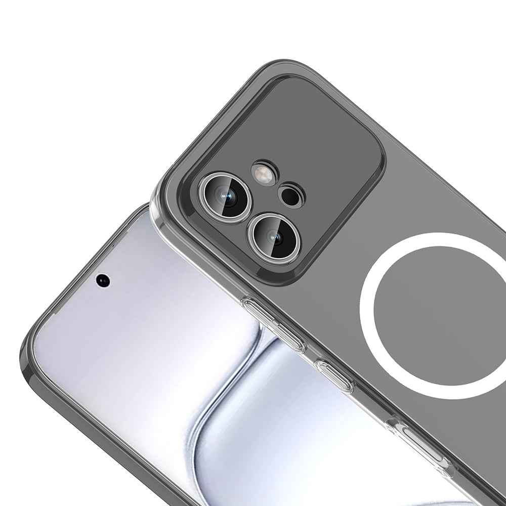 Honor 600 5G Kamera Korumalı M-Safe Şarj Özellikli Şeffaf Zore London Sert PC Kapak