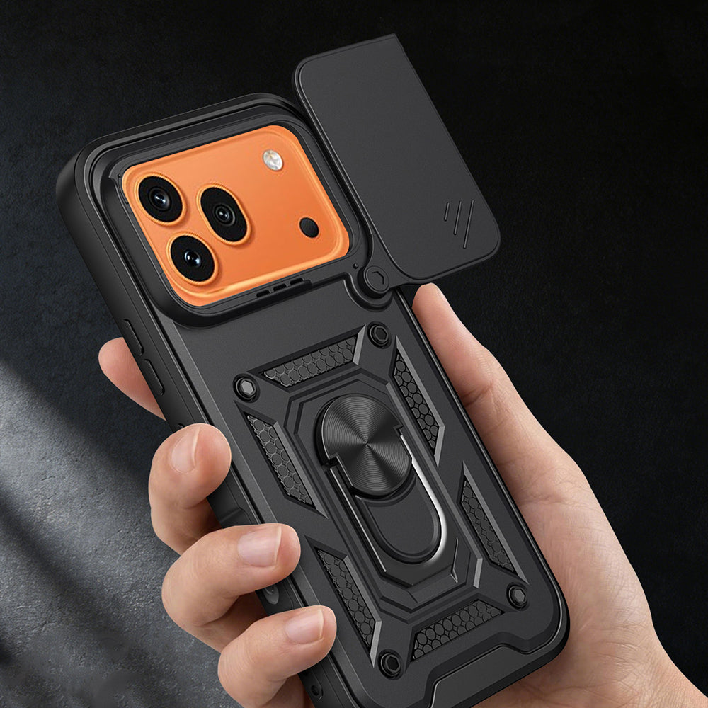 Honor 600 Pro 5G Kılıf Magnetik Standlı Kamera Korumalı Zore Sürgülü Vega Kapak