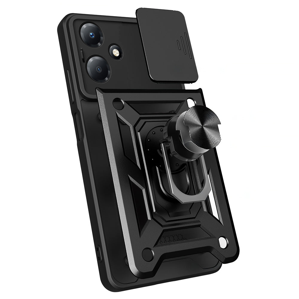 İnfinix Hot 30 Play Kılıf Magnetik Standlı Kamera Korumalı Zore Sürgülü Vega Kapak