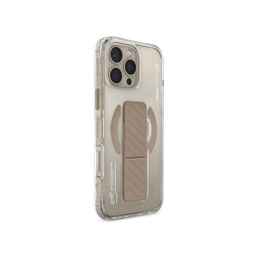 Apple iPhone 16 Pro Kılıf M-safe Şarj Özellikli Teknoloji Desenli Standlı Skinarma Axon Kapak