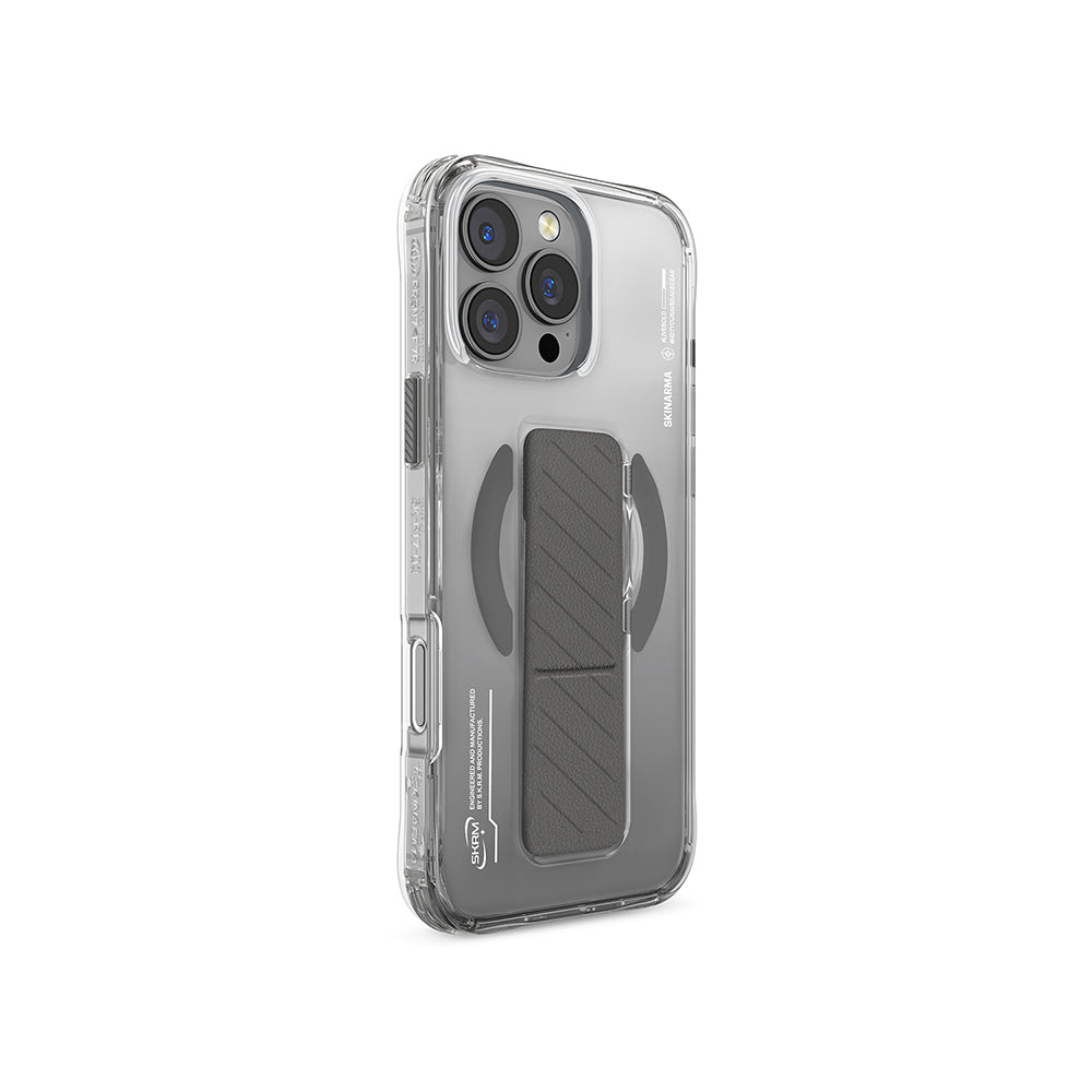 Apple iPhone 16 Pro Kılıf M-safe Şarj Özellikli Teknoloji Desenli Standlı Skinarma Axon Kapak
