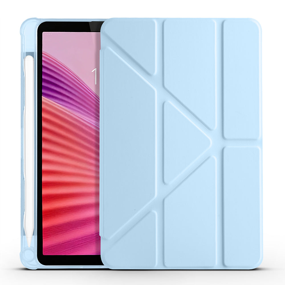 Lenovo Tab One 8.7 TB-305FU Kılıf Zore Tri Folding Kalem Bölmeli Standlı Kılıf