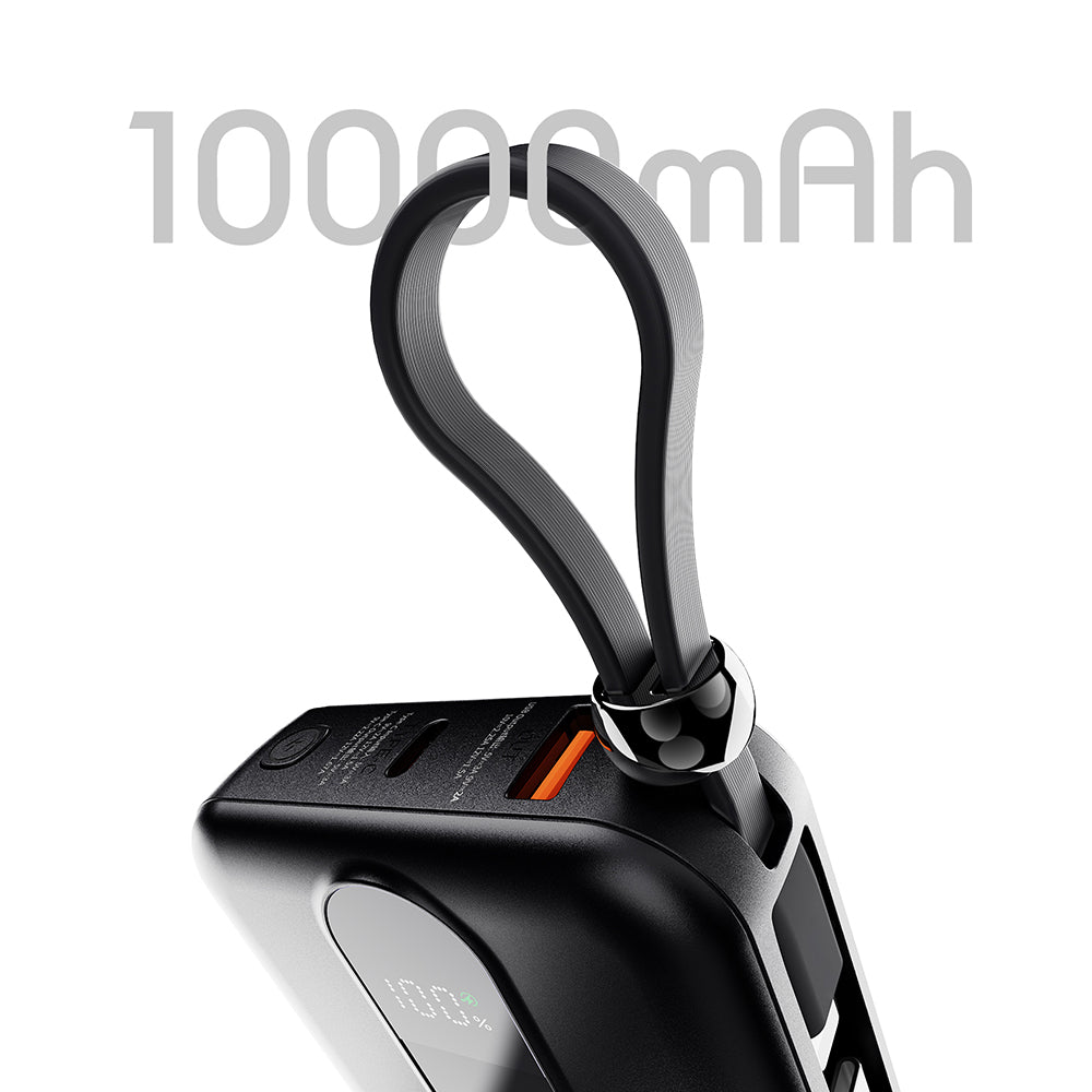 Lenyes P562L Dijital LED Göstergeli Type-C ve Lightning Kablolu Powerbank 22.5W 10000mAh