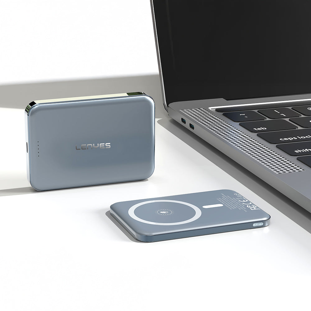 Lenyes PW0011D Ultra İnce LED Göstergeli Wireless Powerbank 15W 5000mAh