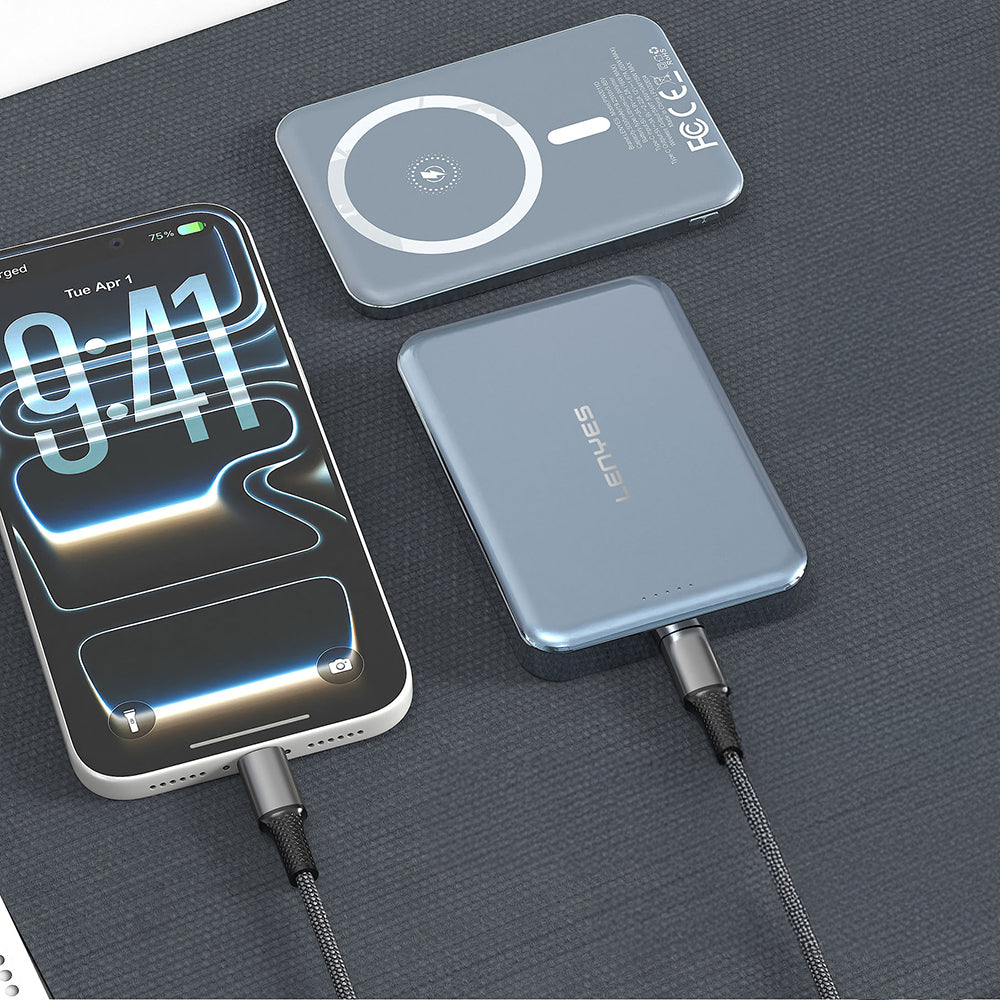 Lenyes PW1011D Ultra İnce LED Göstergeli Wireless Powerbank 15W 10000mAh