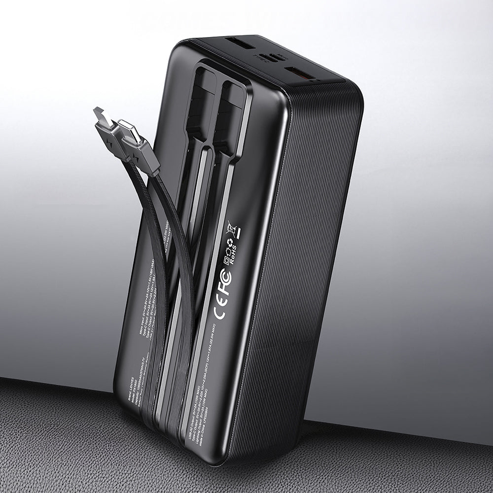 Lenyes PX180D Dijital LED Ekranlı Type-C ve Lightning Kablolu Powerbank 22.5W 10.000mAh