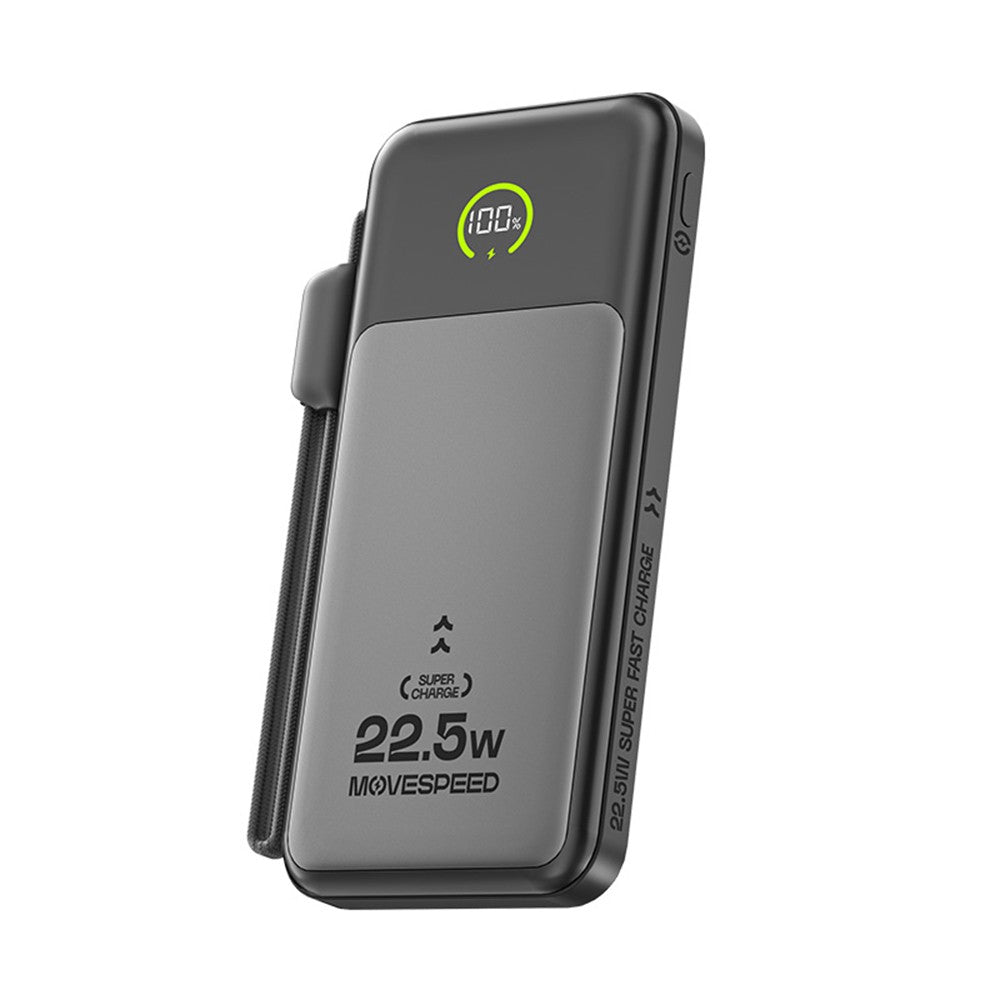Movespeed MSP19 Dijital LED Göstergeli Type-C Kablolu Powerbank 22.5W 10.000mAh