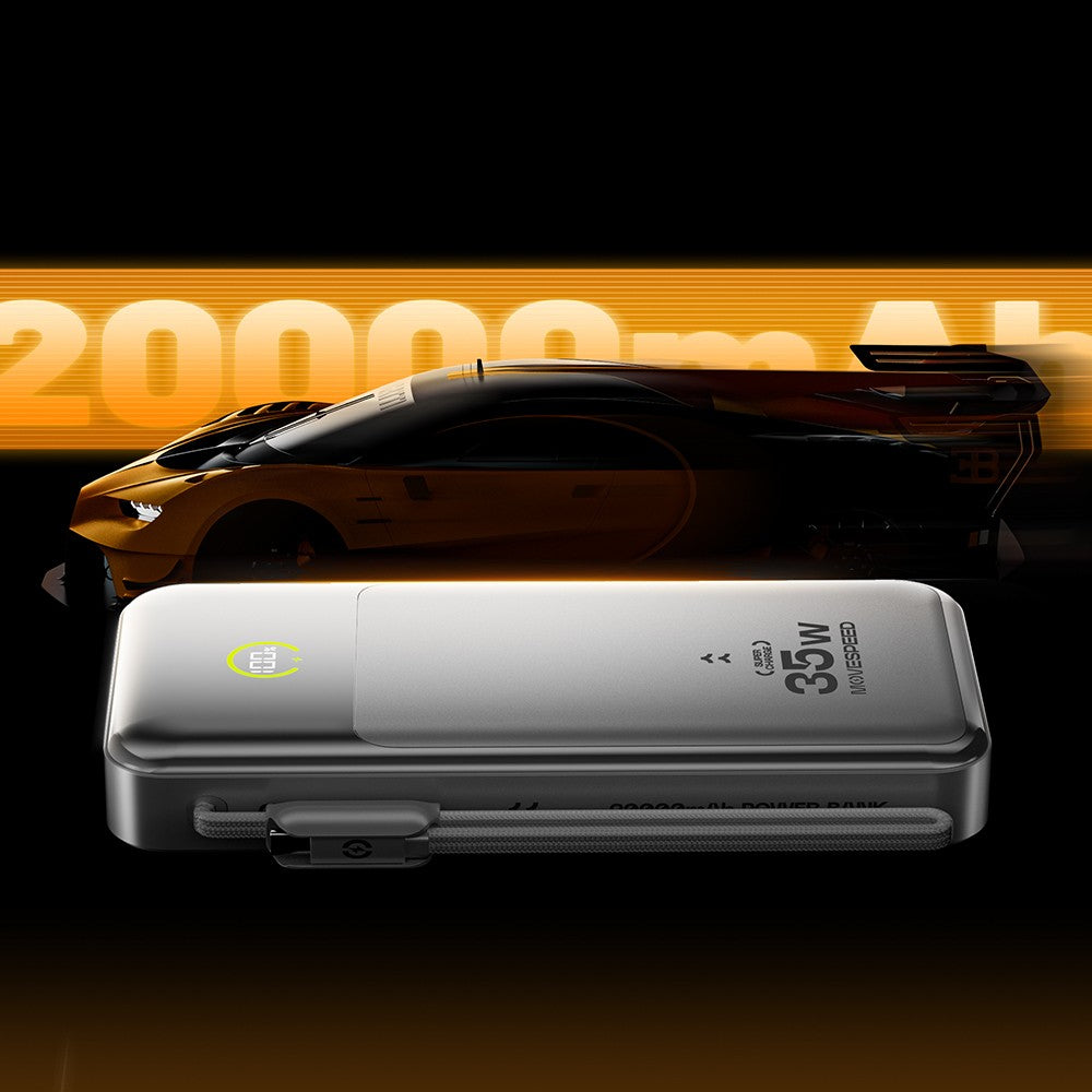 Movespeed MSP20 Dijital LED Göstergeli Type-C Kablolu Powerbank 35W 20.000mAh