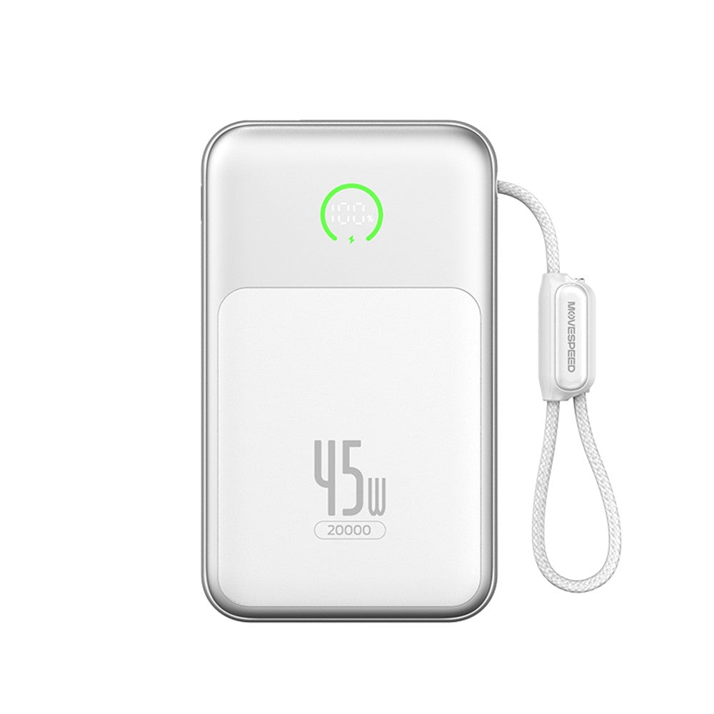 Movespeed MSP20 Pro Dijital LED Göstergeli Type-C Kablolu Powerbank 45W 20.000mAh