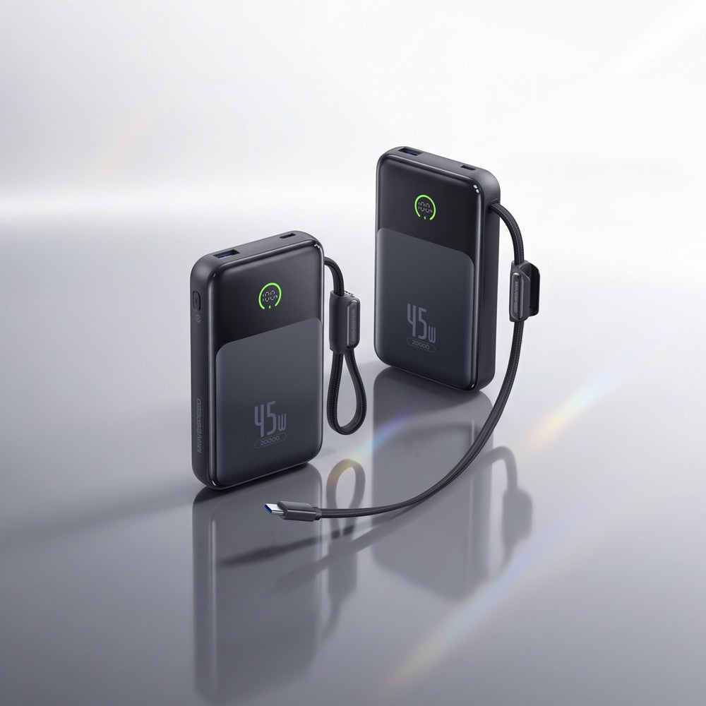 Movespeed MSP20 Pro Dijital LED Göstergeli Type-C Kablolu Powerbank 45W 20.000mAh