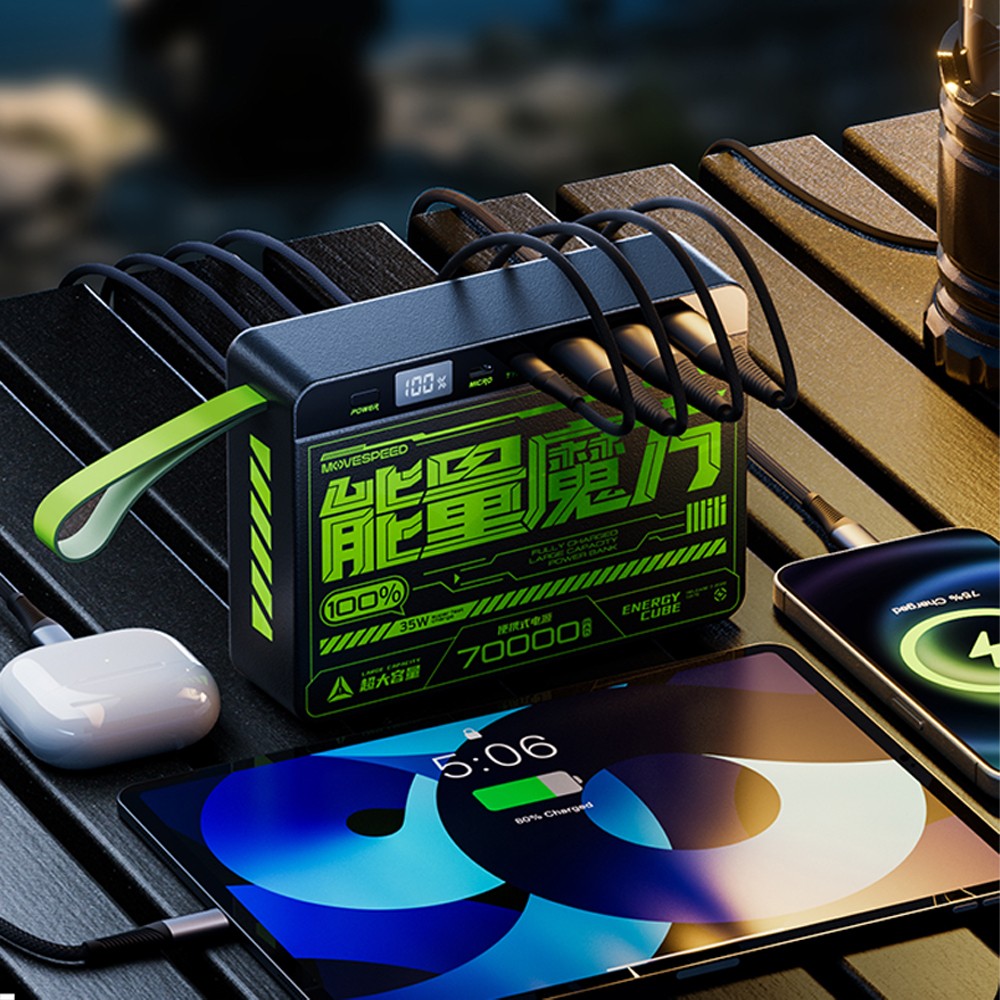Movespeed YSPBZ70 SE Hızlı Şarj Özellikli Dijital LED Göstergeli Powerbank 35W 70.000mAh