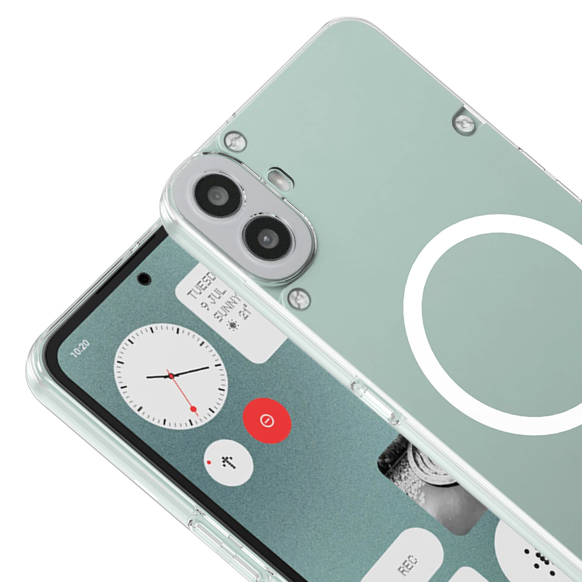 Nothing CMF Phone 1 Kamera Korumalı M-Safe Şarj Özellikli Şeffaf Zore London Sert PC Kapak
