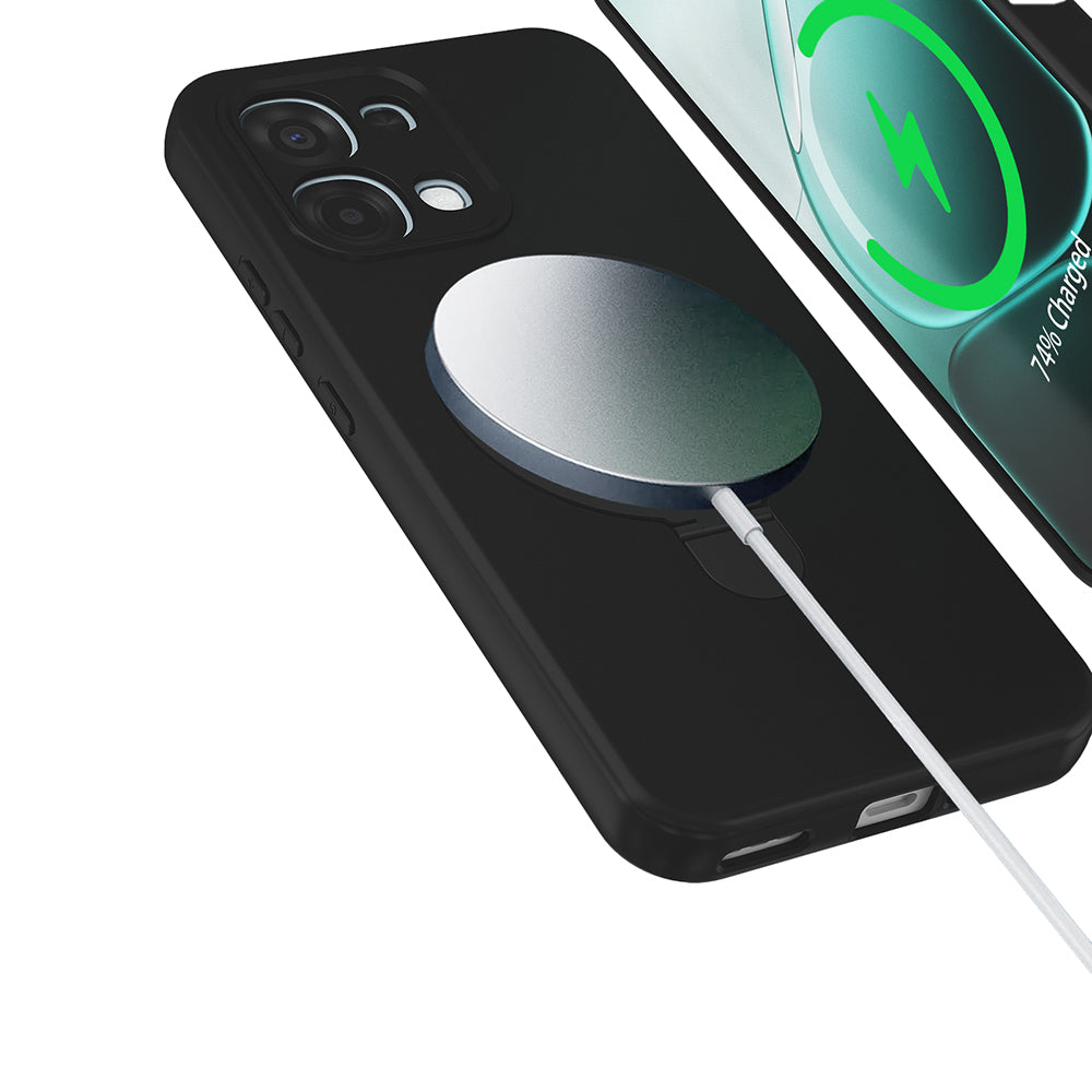 Oppo A6 Pro Kılıf M-safe Şarj Özellikli Standlı Zore Samara Kapak