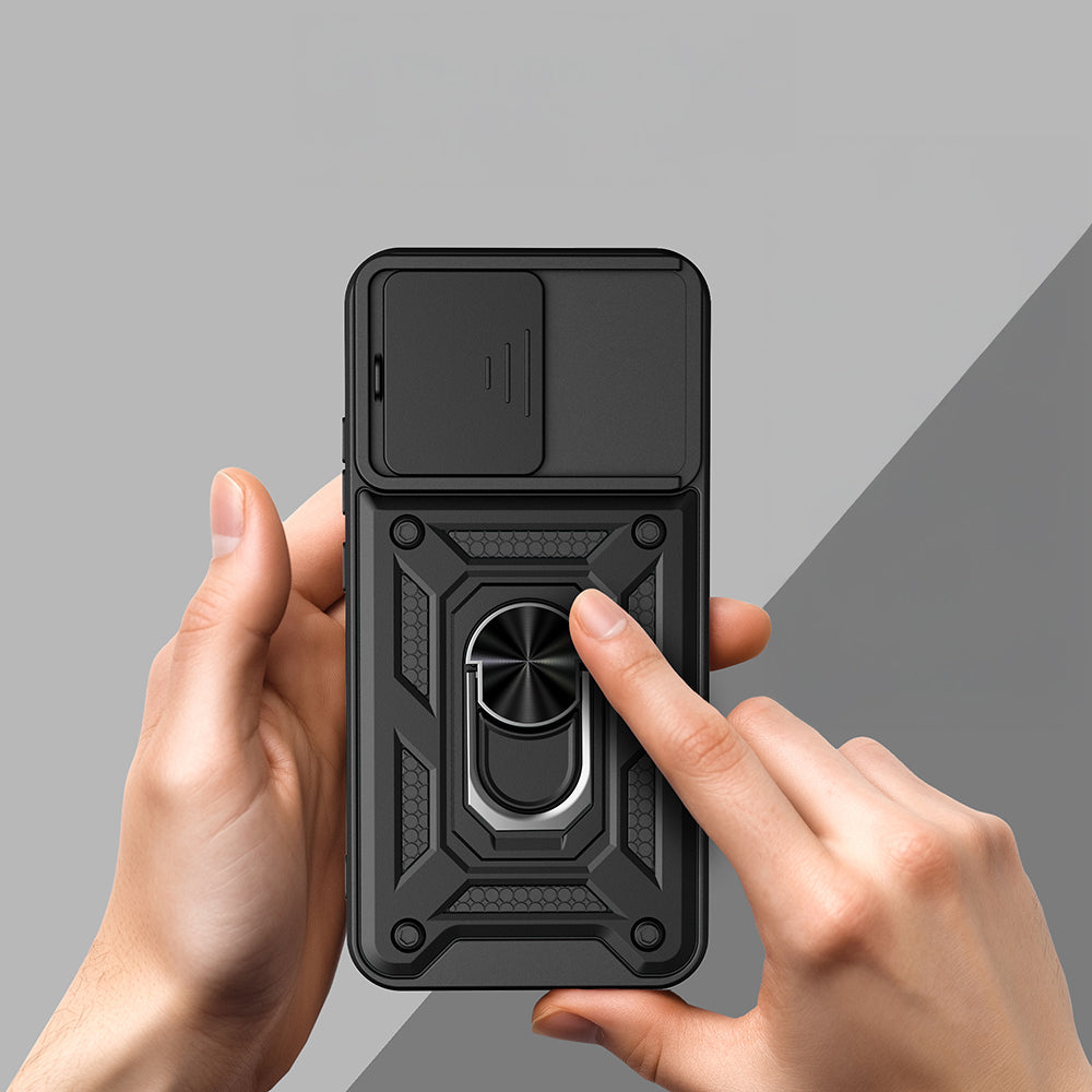 Oppo Reno 15 Pro Kılıf Magnetik Standlı Kamera Korumalı Zore Sürgülü Vega Kapak