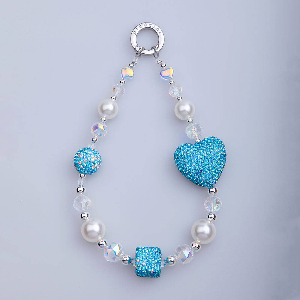 Picocici Parlayan Taş Tasarımlı 30mm Dot Drill Heart Telefon Bilek Askı İpi