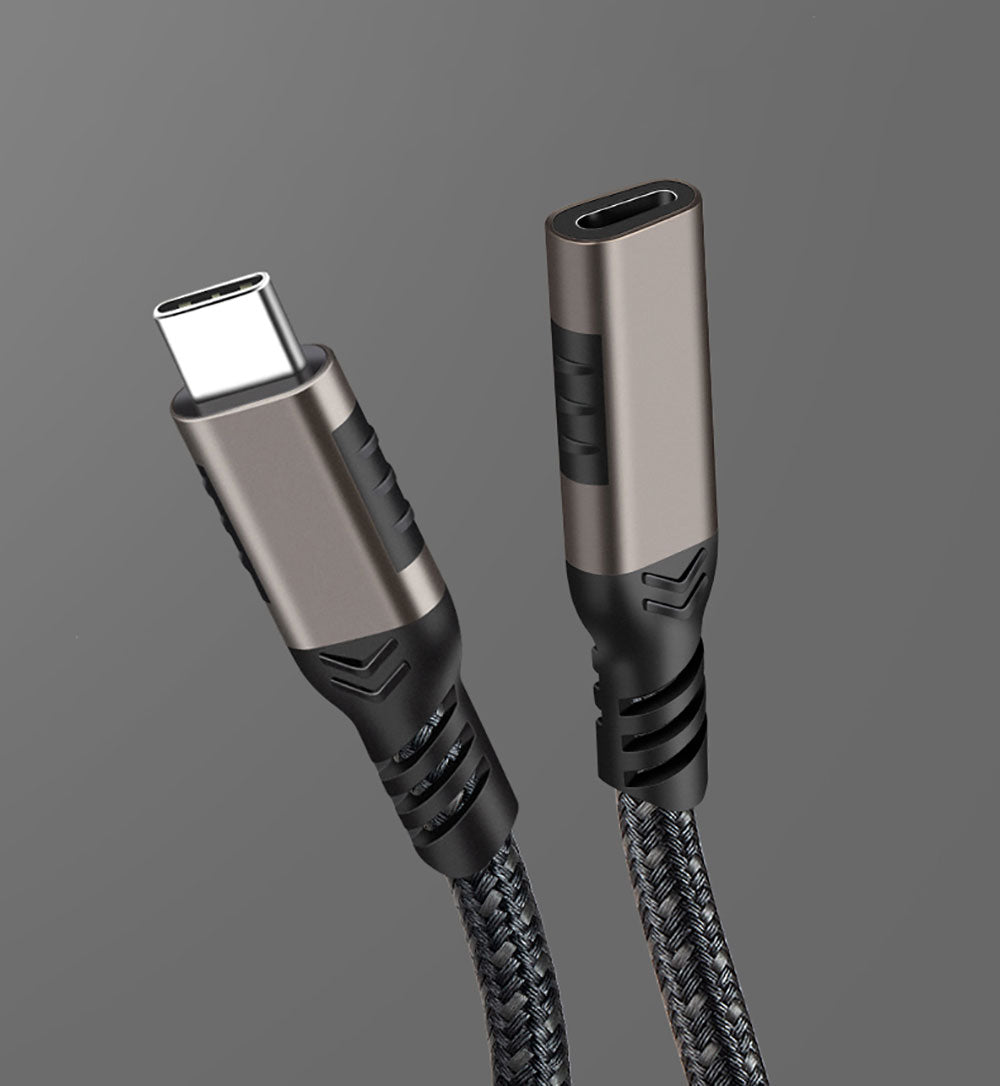 Qgeem Extension USB3.2 Type-C PD Uzatma Kablosu 100W 20Gbps 4K@60Hz 0.5 Metre
