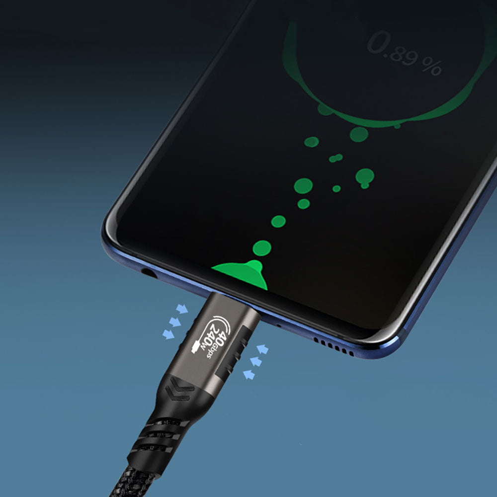 Qgeem QG01 Type-C to Type-C USB4 PD Data Kablosu 240W 40Gbps 8K@60Hz 1.5 Metre