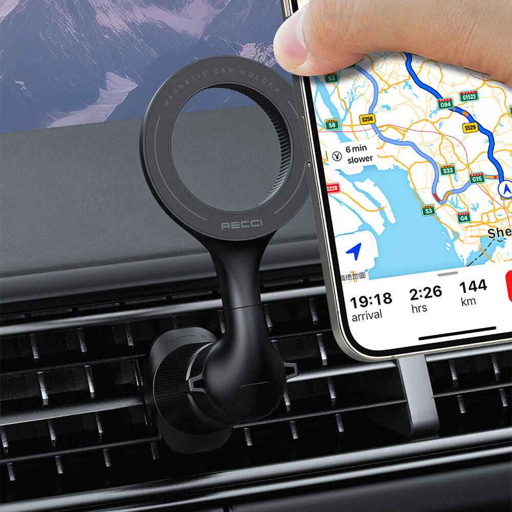 Recci RHO-C42 M-safe Magnetik 360° Dönebilen Havalandırma Tasarım Araç Telefon Tutucu