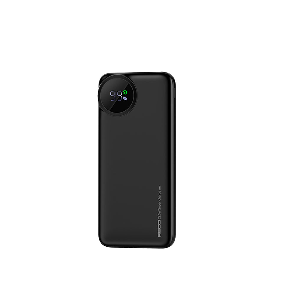 Recci RPB-P48 PD 20W Dijital LED Göstergeli Hızlı Şarj Özellikli Taşınabilir Powerbank 22.5W 10000mAh