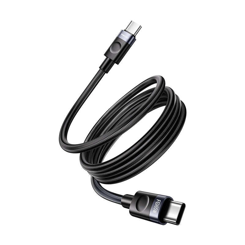 Recci RS50CC Type-C to Type-C PD Örgü Tasarımlı Hızlı Şarj Özellikli Data ve Şarj Kablosu 65W 1M