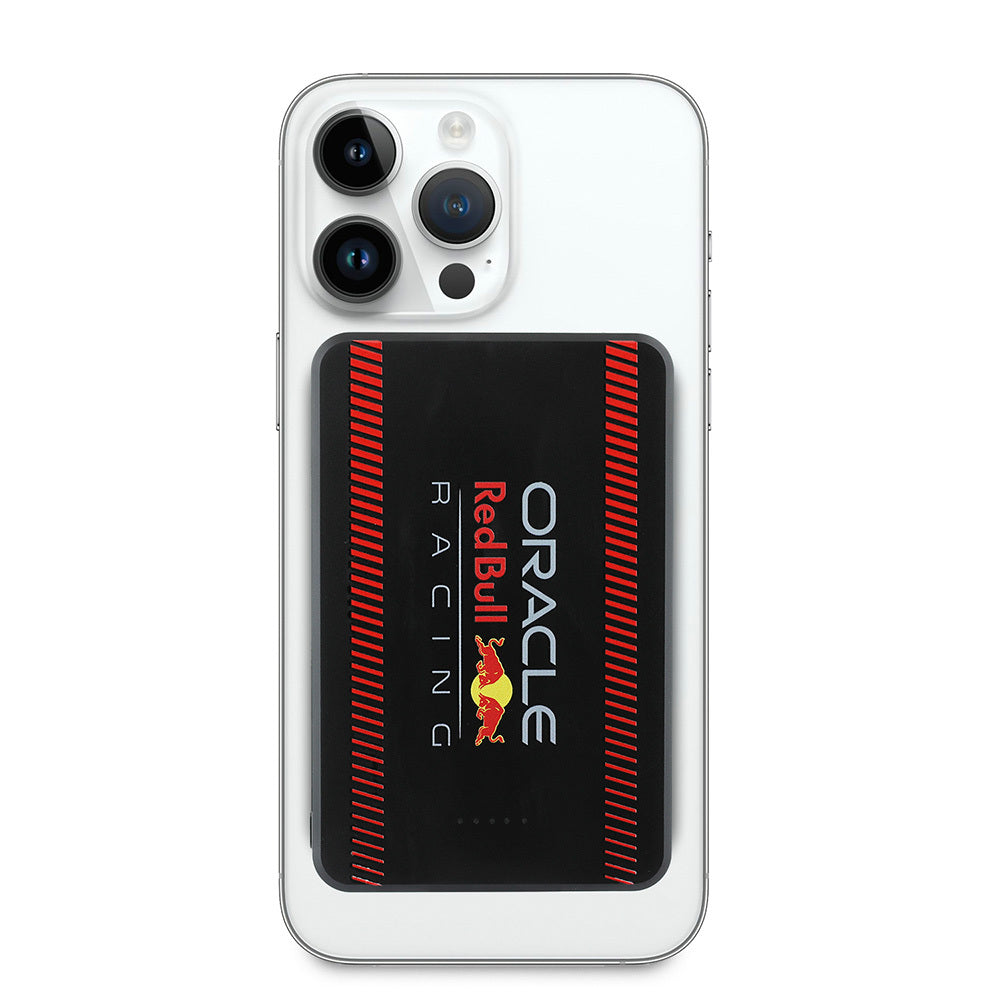 Redbull Orjinal Lisanslı M-safe Şarj Özellikli Dijital LED Göstergeli Kırmızı Şeritli Powerbank 5000mAh 15W