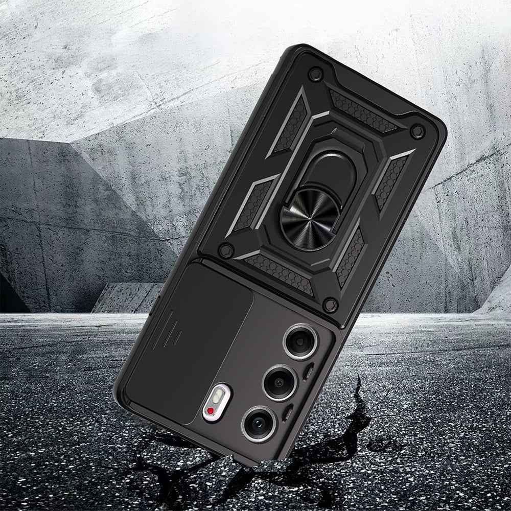 Tecno Camon 40 5G Kılıf Magnetik Standlı Kamera Korumalı Zore Sürgülü Vega Kapak