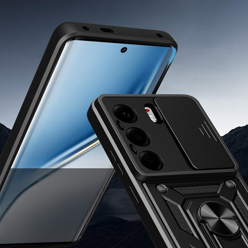 Tecno Camon 40 Pro 4G Kılıf Magnetik Standlı Kamera Korumalı Zore Sürgülü Vega Kapak