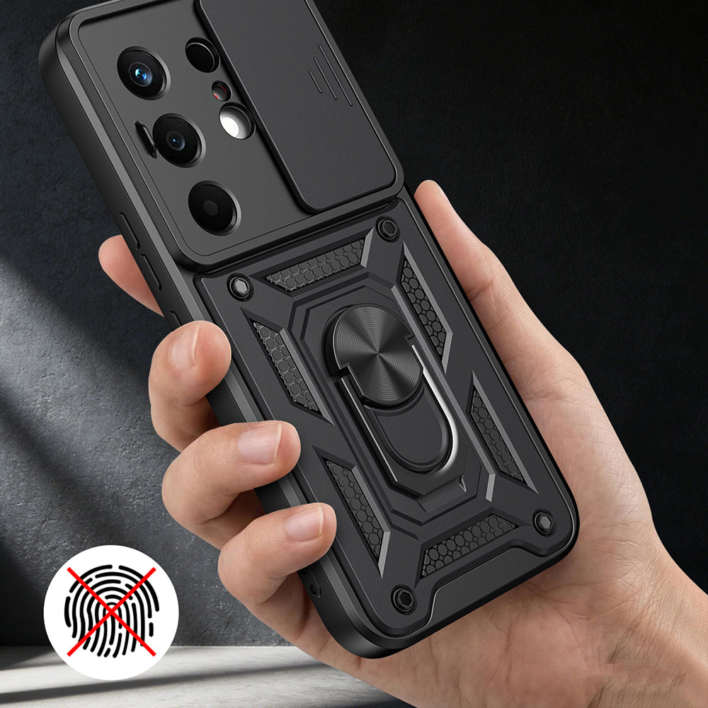 Tecno Camon 50 Kılıf Magnetik Standlı Kamera Korumalı Zore Sürgülü Vega Kapak