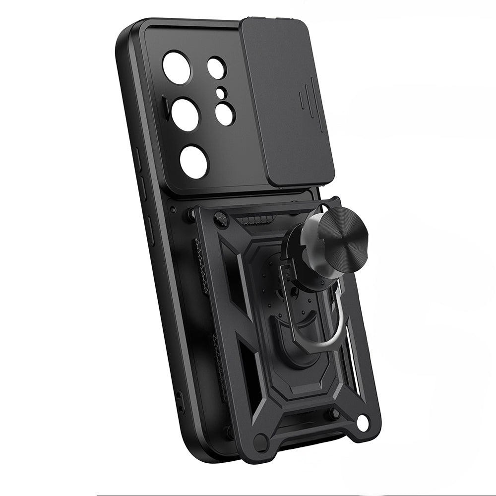 Tecno Camon 50 Kılıf Magnetik Standlı Kamera Korumalı Zore Sürgülü Vega Kapak